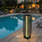 Solar Rattan Floor Lamp/ Garden Lantern with Auto-switch LED Lights, IP44