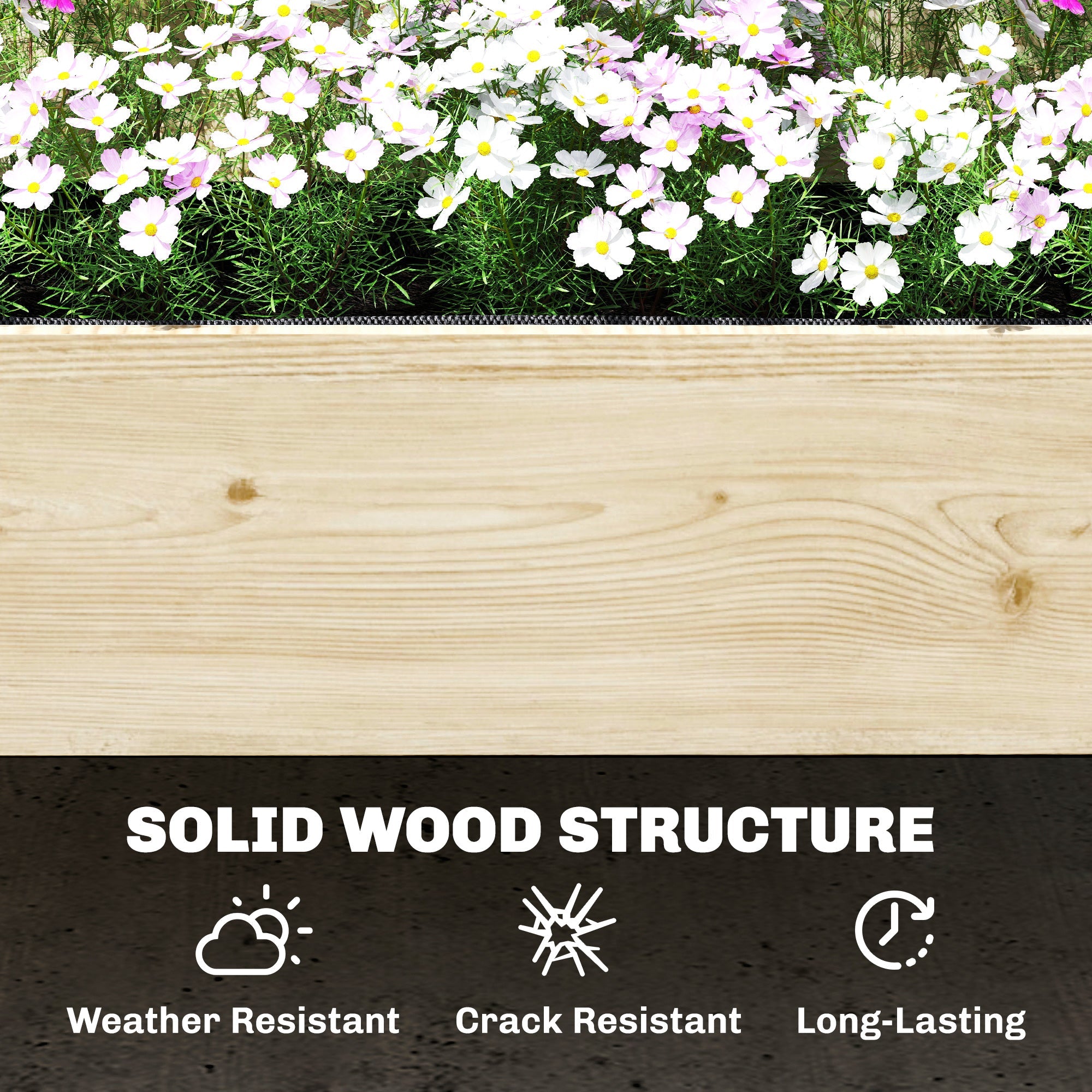 2-Tier Stepped Garden Bed with Trellis for Climbing Plants