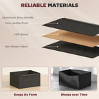 Chest of Drawers, Dresser with 2 Fabric Drawers - Black