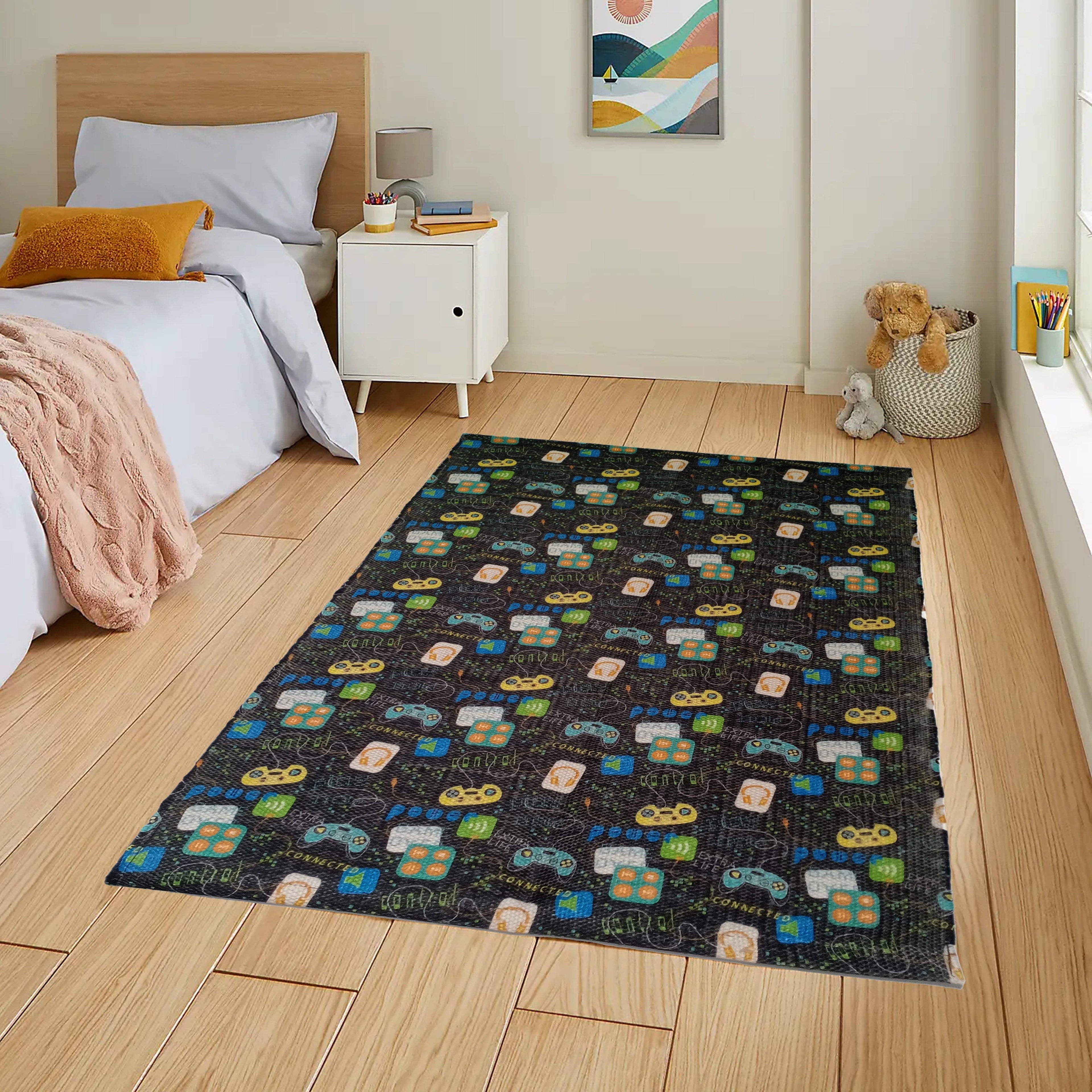 Gamer Print Non-Slip Soft Durable Floor Rug, Easy-Clean