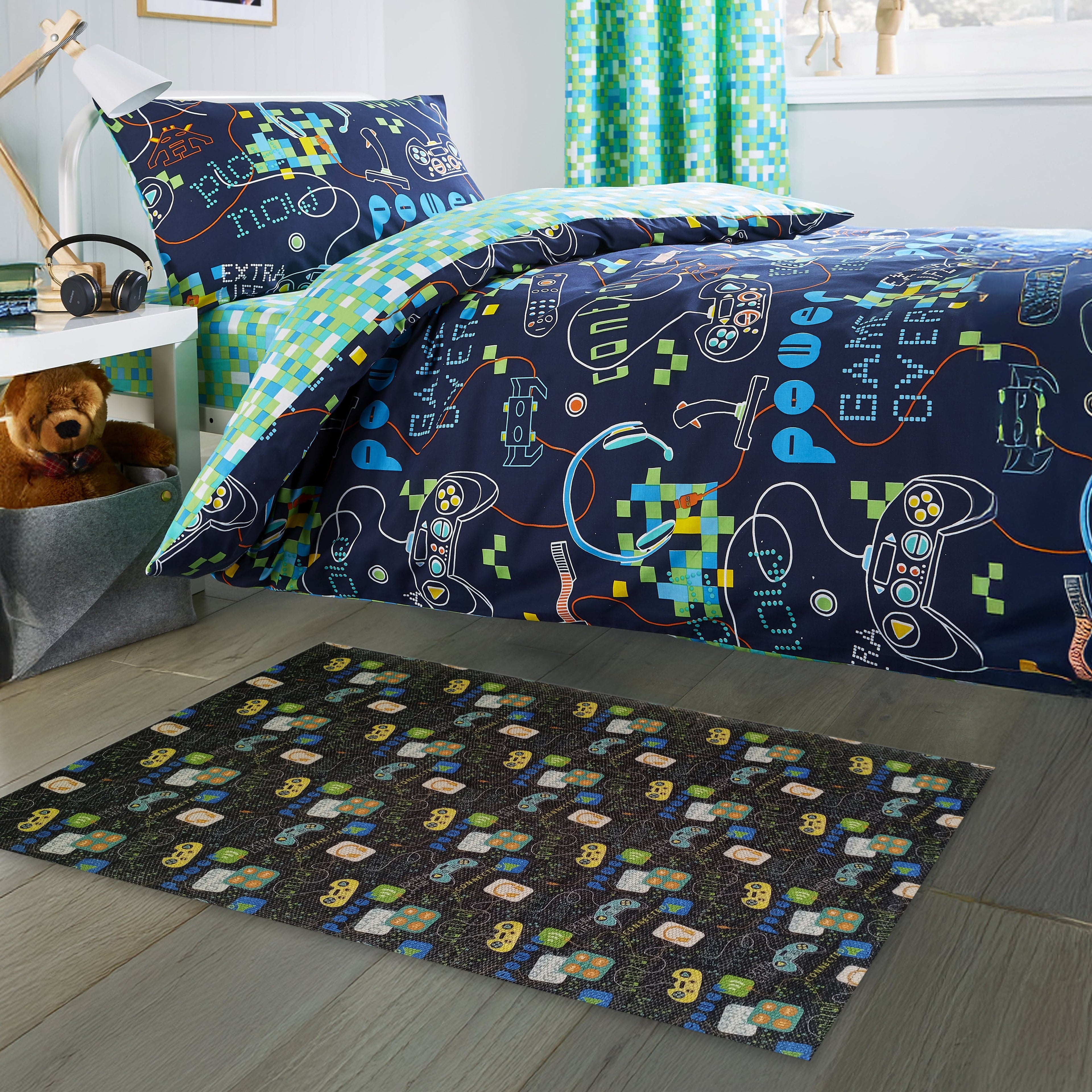 Gamer Print Non-Slip Soft Durable Floor Rug, Easy-Clean