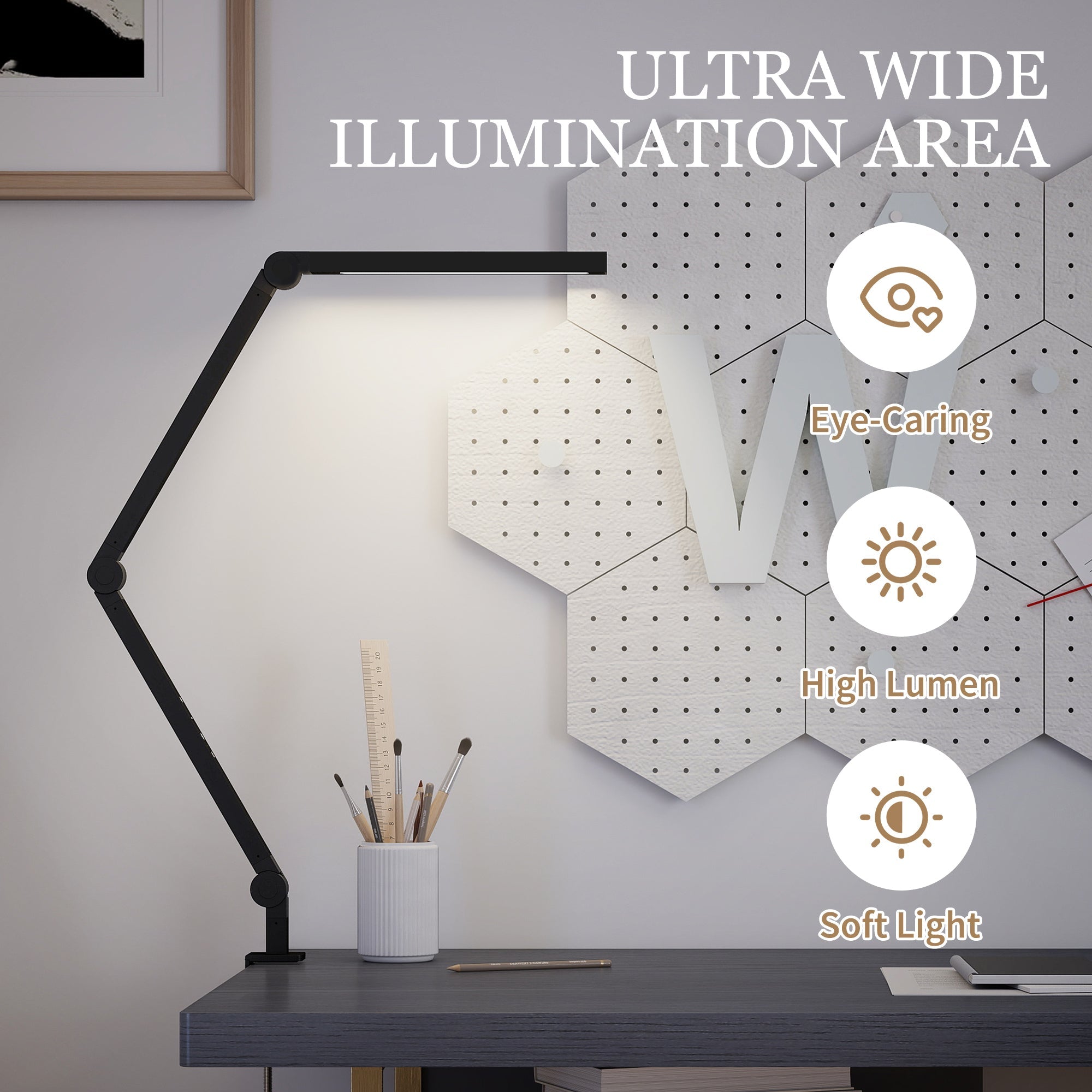 Adjustable Dimmable LED Desk Lamp with 2 Colour Modes & 5 Brightness Levels