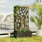 Metal Garden Bed with Trellis with Privacy Screen for Climbing Plants