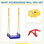 Kids Swing Seat with Seatbelt, Adjustable Rope, 3 in 1, Detachableb