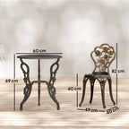 Outdoor Bistro Set Vintage Rose Design