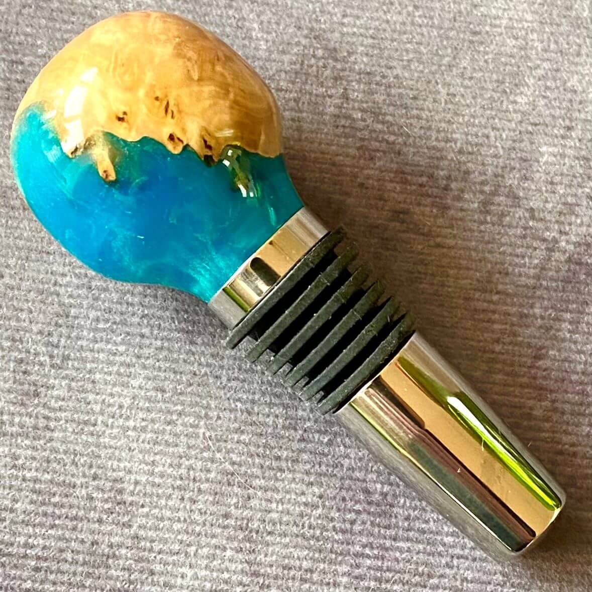 Luxury Handmade Burr Wood & Resin Wine Stopper | Unique Wine Gift
