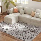 Modern Area Rug, Triangle Pattern Non-Slip Washable