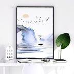 Japanese Sunset Landscape Wall Art Set of 3