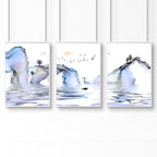 Japanese Sunset Landscape Wall Art Set of 3