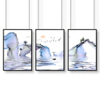 Japanese Sunset Landscape Wall Art Set of 3