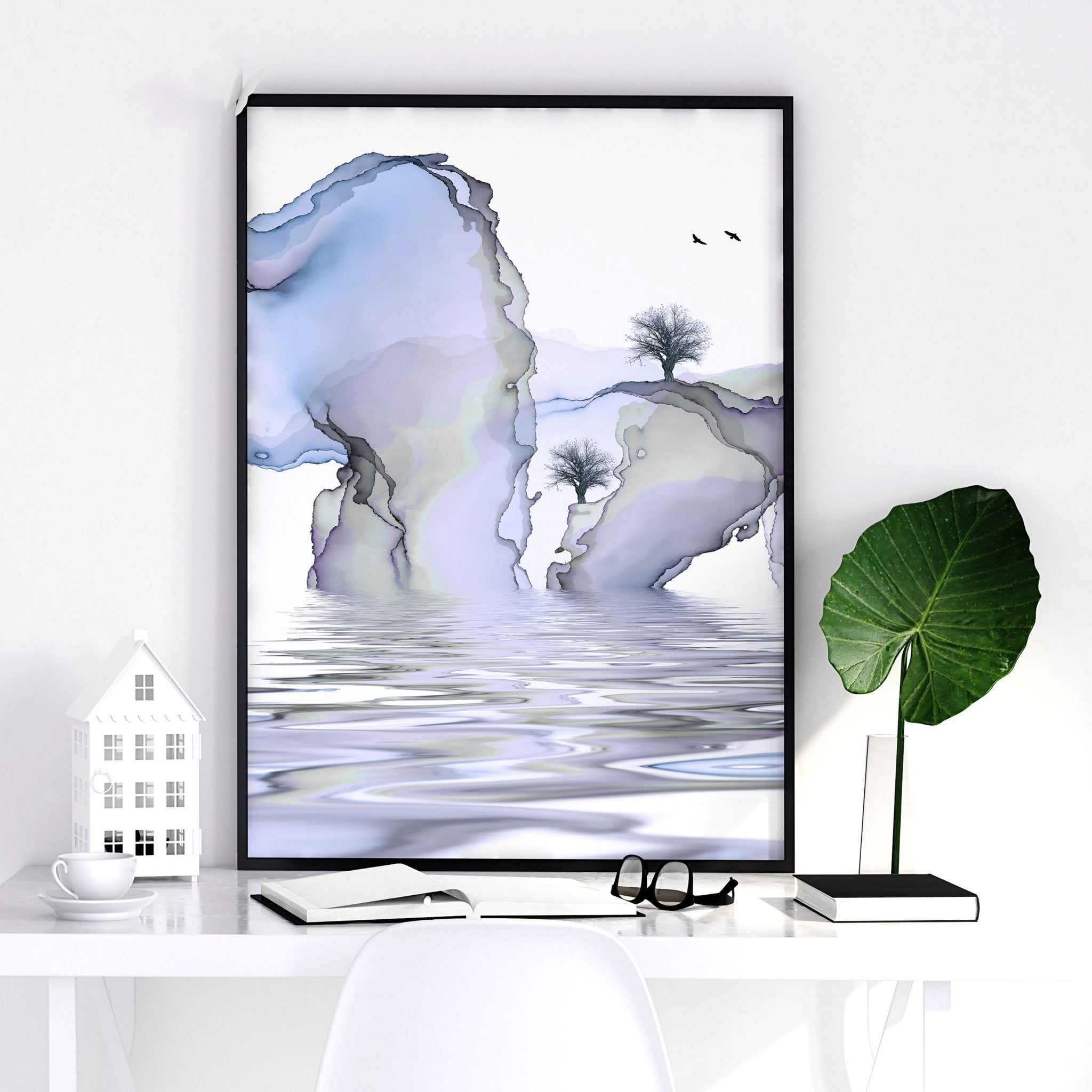 Japanese Sunset Landscape Wall Art Set of 3