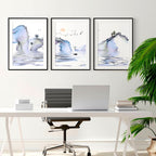 Japanese Sunset Landscape Wall Art Set of 3