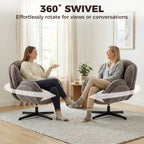 Modern Wingback Velvet Accent Armchair with Four-Star Base, S-Springs