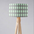 Grey Lampshade with a Mint Green Geometric Design, Ceiling or Table Lamp Shade