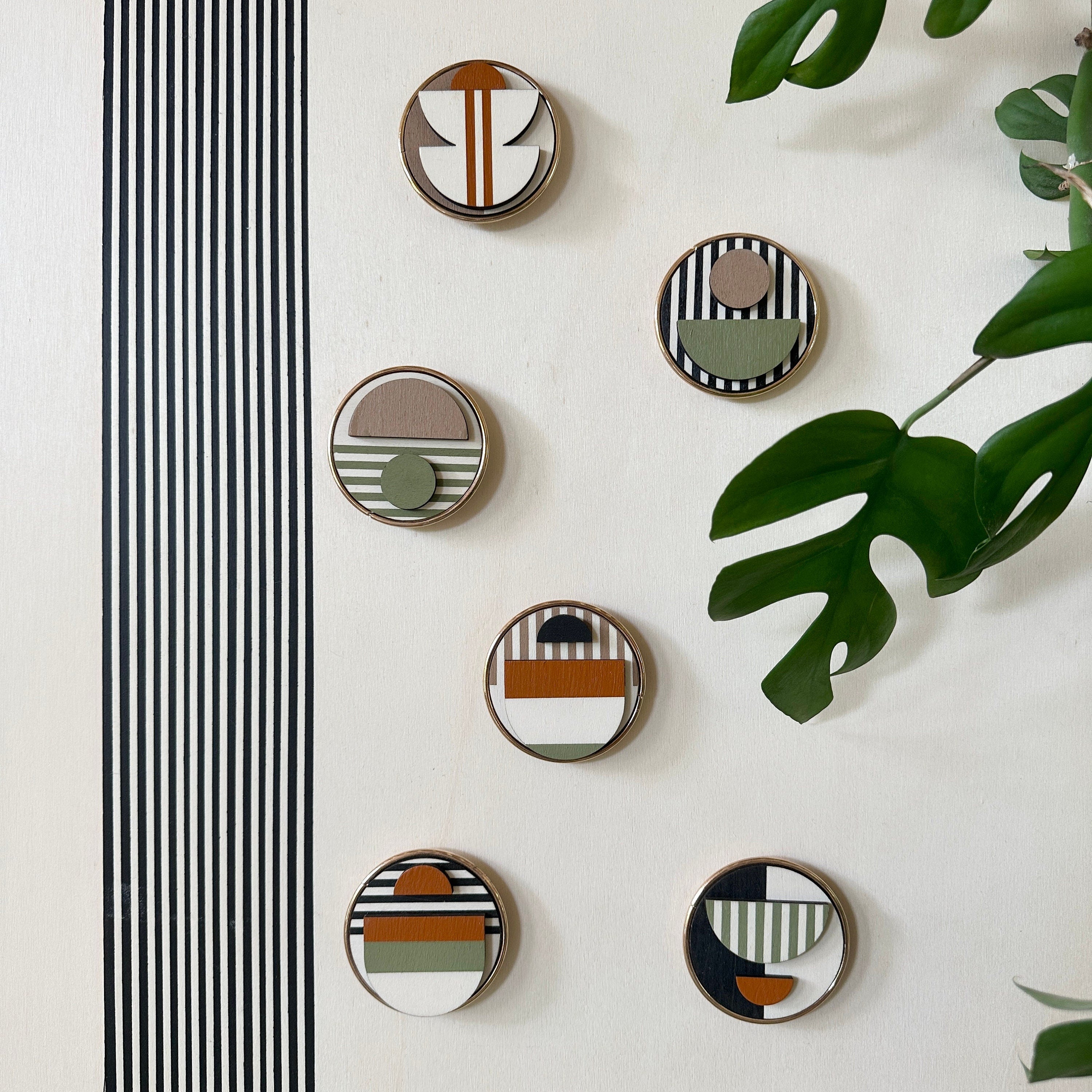 Geometric Fridge Magnets - Pastel colours - Set of 6