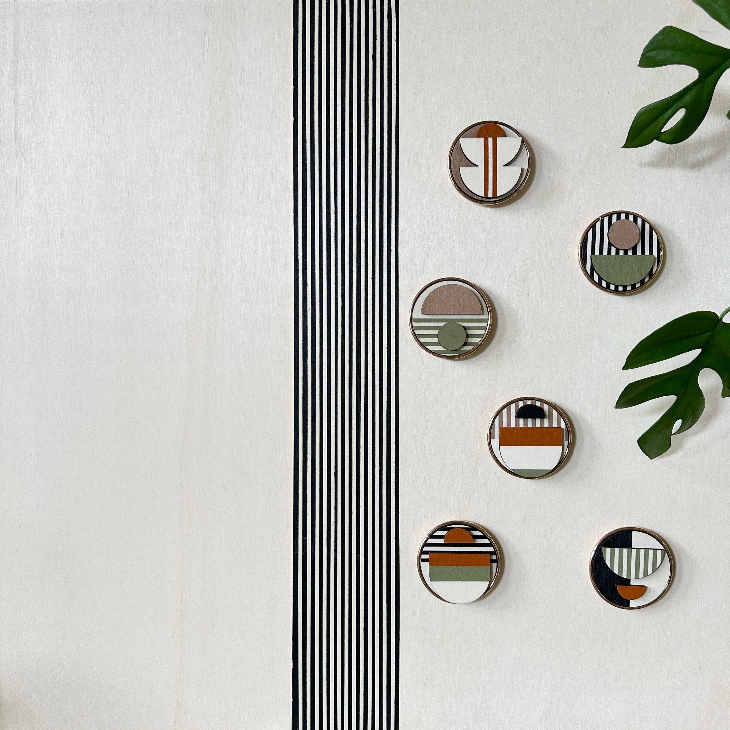 Geometric Fridge Magnets - Pastel colours - Set of 6
