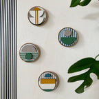 Geometric Fridge Magnets - Green and Blue - Set of 6