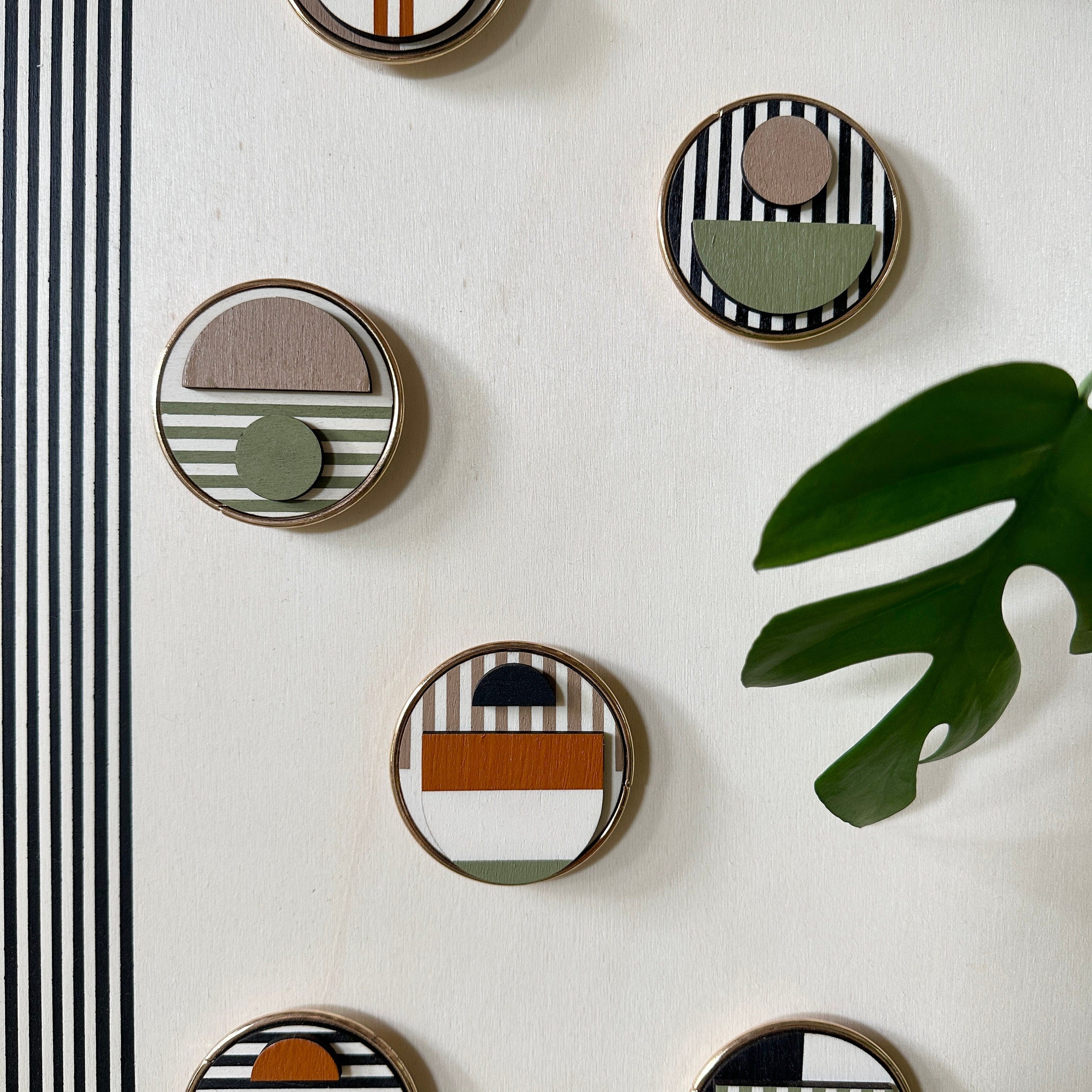Geometric Fridge Magnets - Pastel colours - Set of 6