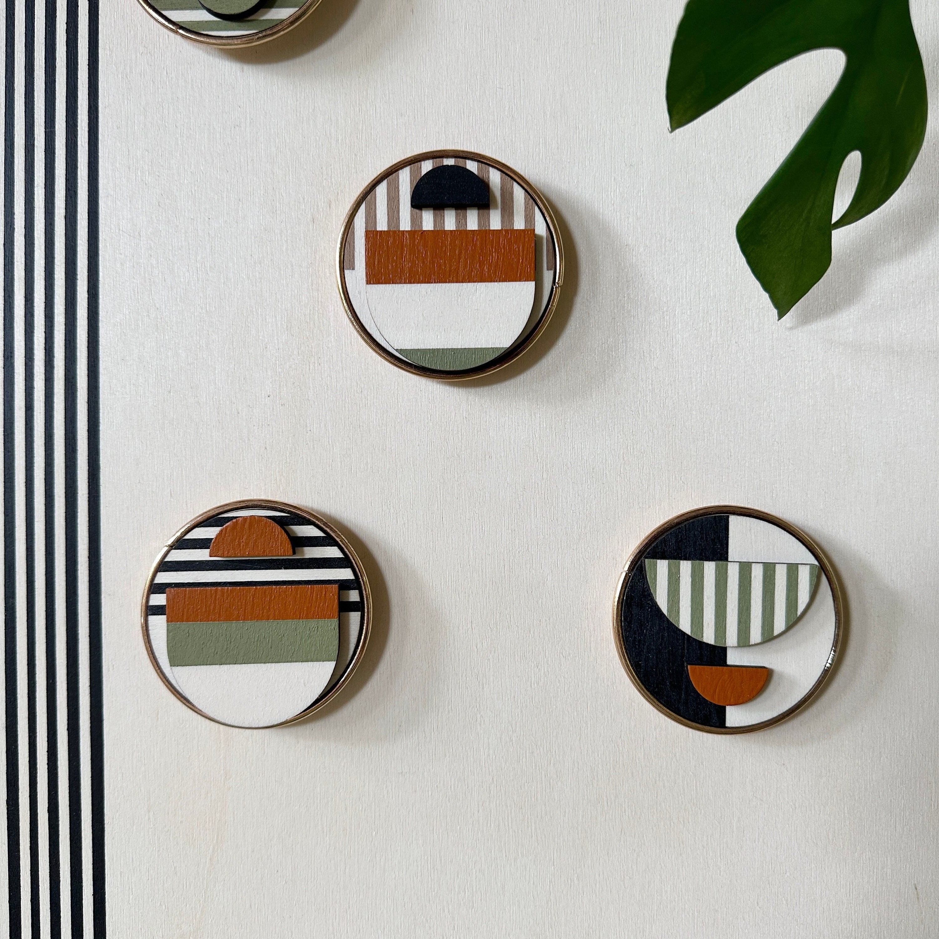 Geometric Fridge Magnets - Pastel colours - Set of 6