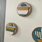 Geometric Fridge Magnets - Green and Blue - Set of 6