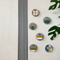 Geometric Fridge Magnets - Green and Blue - Set of 6