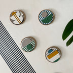 Geometric Fridge Magnets - Green and Blue - Set of 6