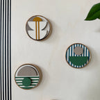 Geometric Fridge Magnets - Green and Blue - Set of 6