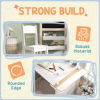 Kids Table and Chair Set with Storage, Whiteboard, Blackboard  for 3-8 Years