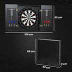 Bristle Dartboard with Cabinet, 6 Steel Tip Darts, Cabinet