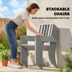 7 Pieces Garden Table and Chairs, 6 Seater Outdoor Table and Chairs with Umbrella Hole,