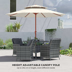 2.7 m Garden Parasol with Double Top and Crank System