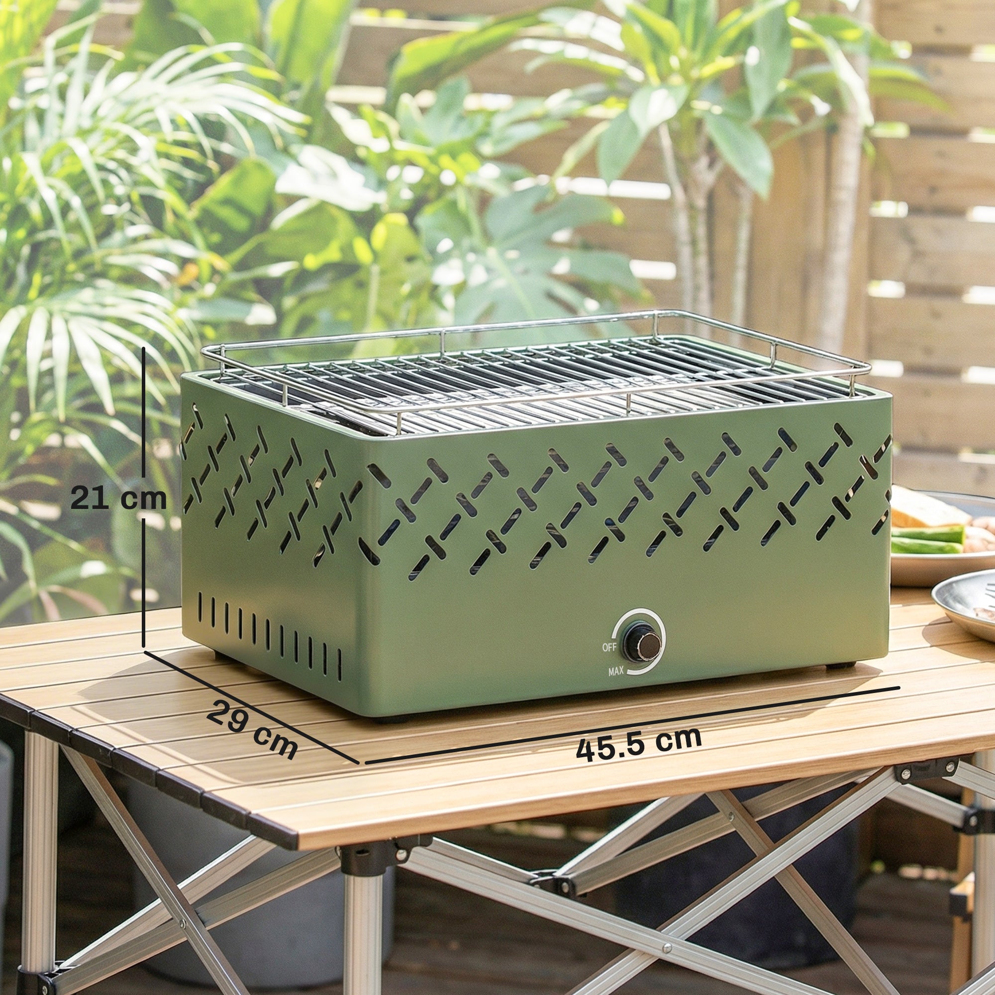 Portable Charcoal BBQ with Built-in Fan for Camping Picnic