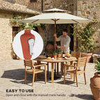 2.7 m Garden Parasol with Double Top and Crank System