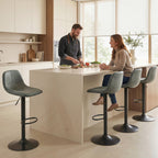 Bar Stools Set of 2, Modern Swivel with Footrest