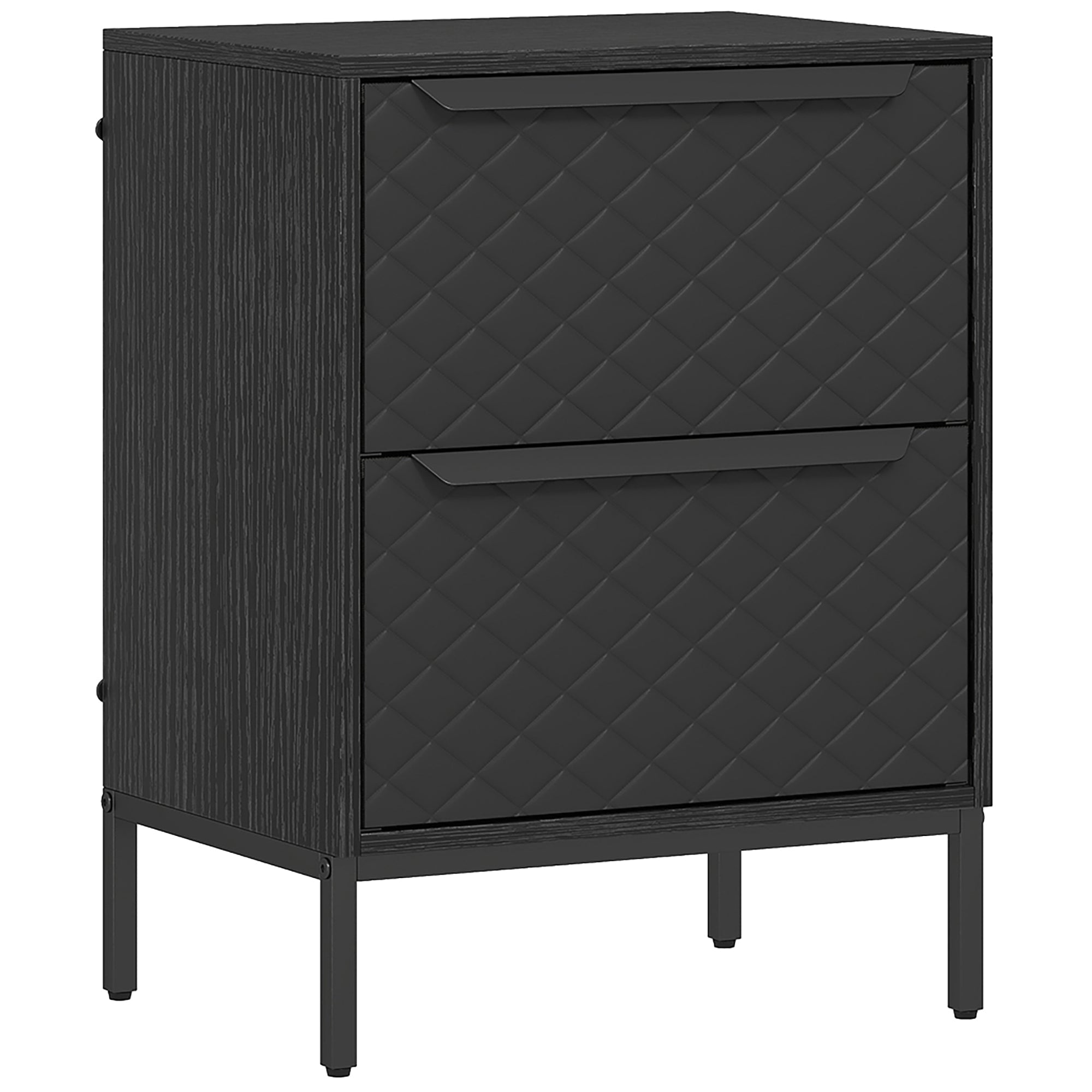 Chest of Drawers, Dresser with 2 Fabric Drawers - Black