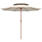 2.7 m Garden Parasol with Double Top and Crank System