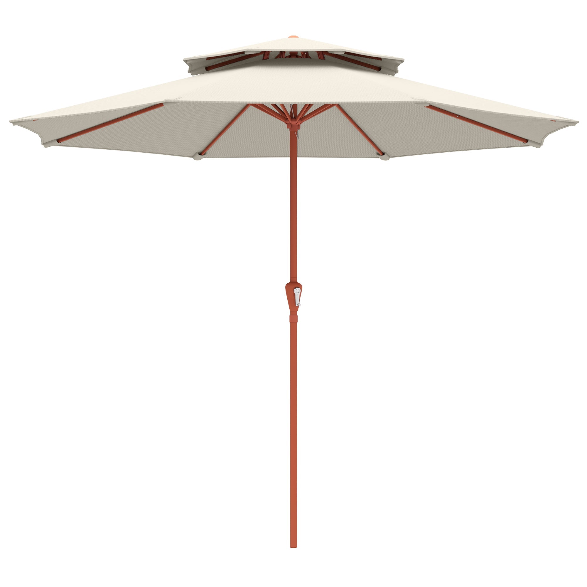 2.7 m Garden Parasol with Double Top and Crank System