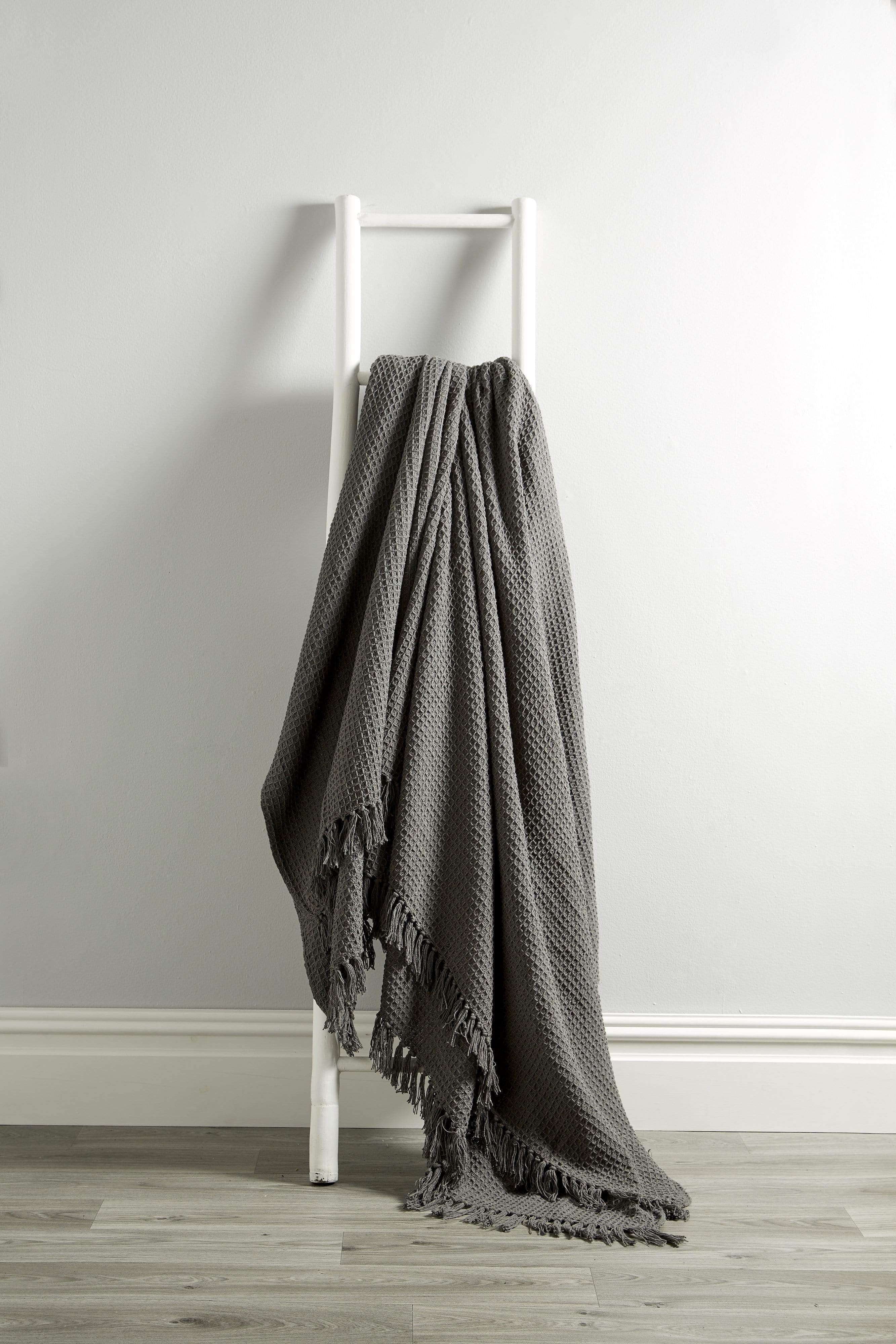 Indian Cotton Handwoven Honeycomb Throw Blanket Lightweight