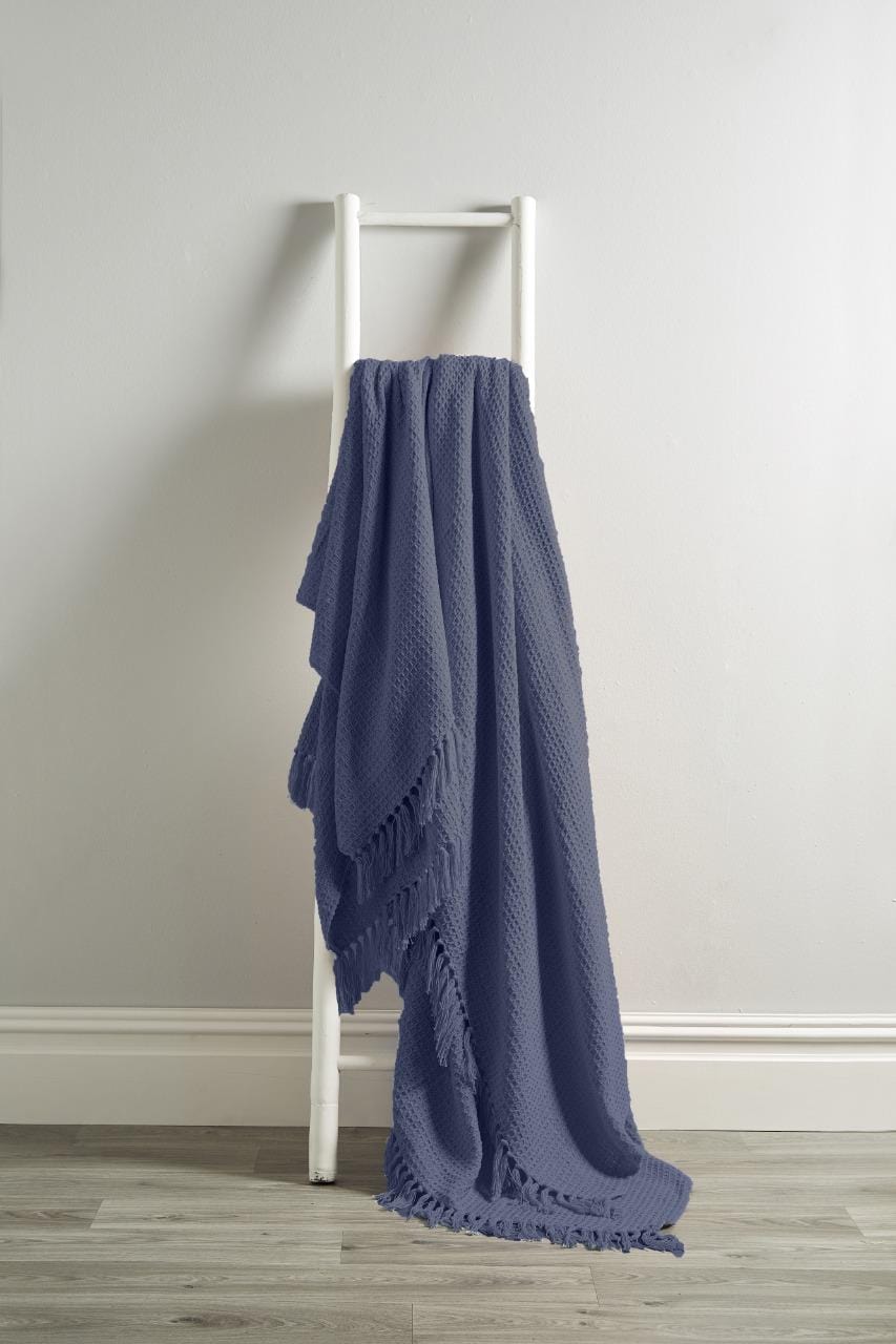 Indian Cotton Handwoven Honeycomb Throw Blanket Lightweight