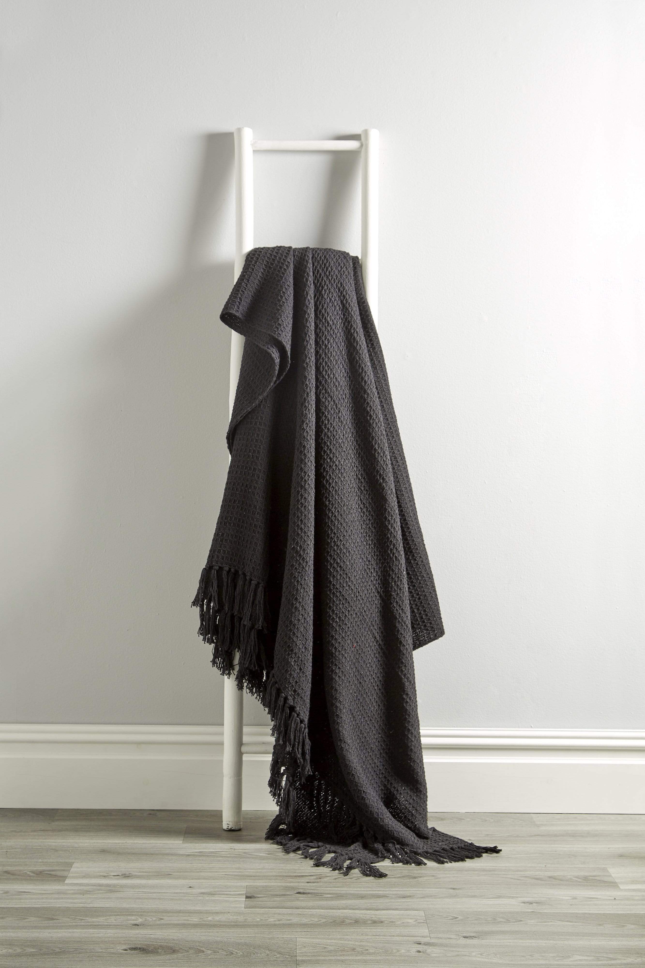 Indian Cotton Handwoven Honeycomb Throw Blanket Lightweight