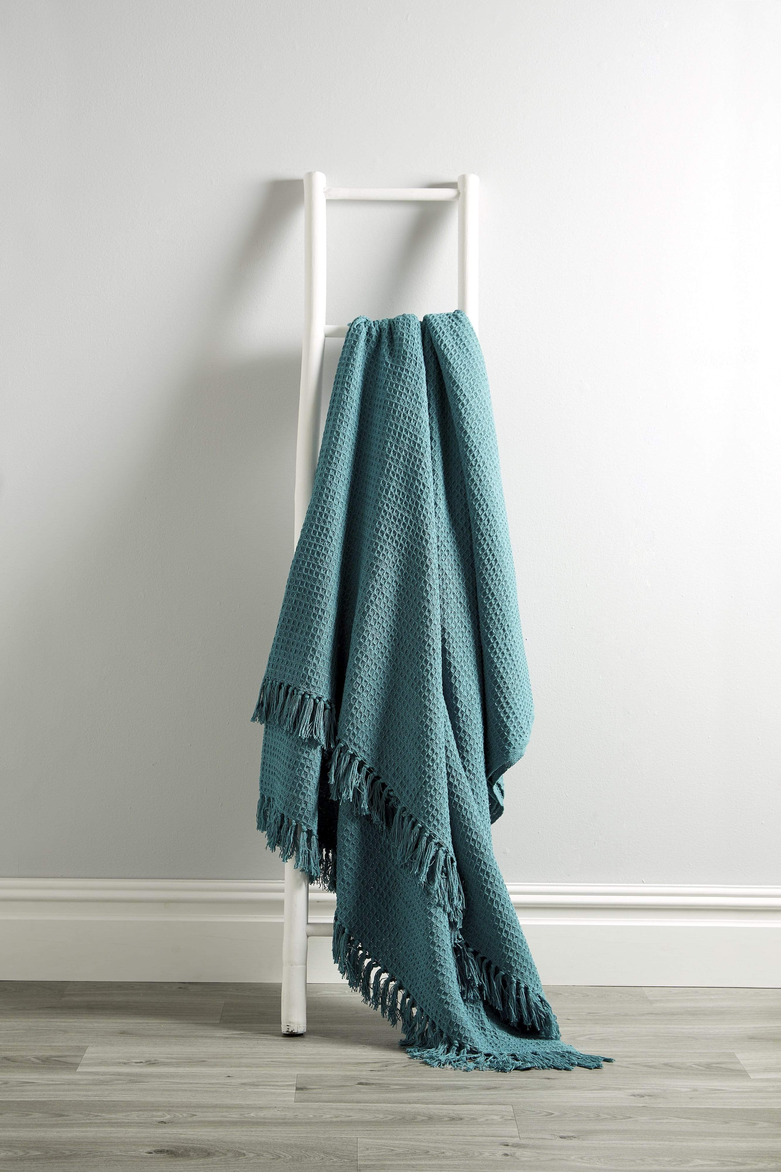 Indian Cotton Handwoven Honeycomb Throw Blanket Lightweight