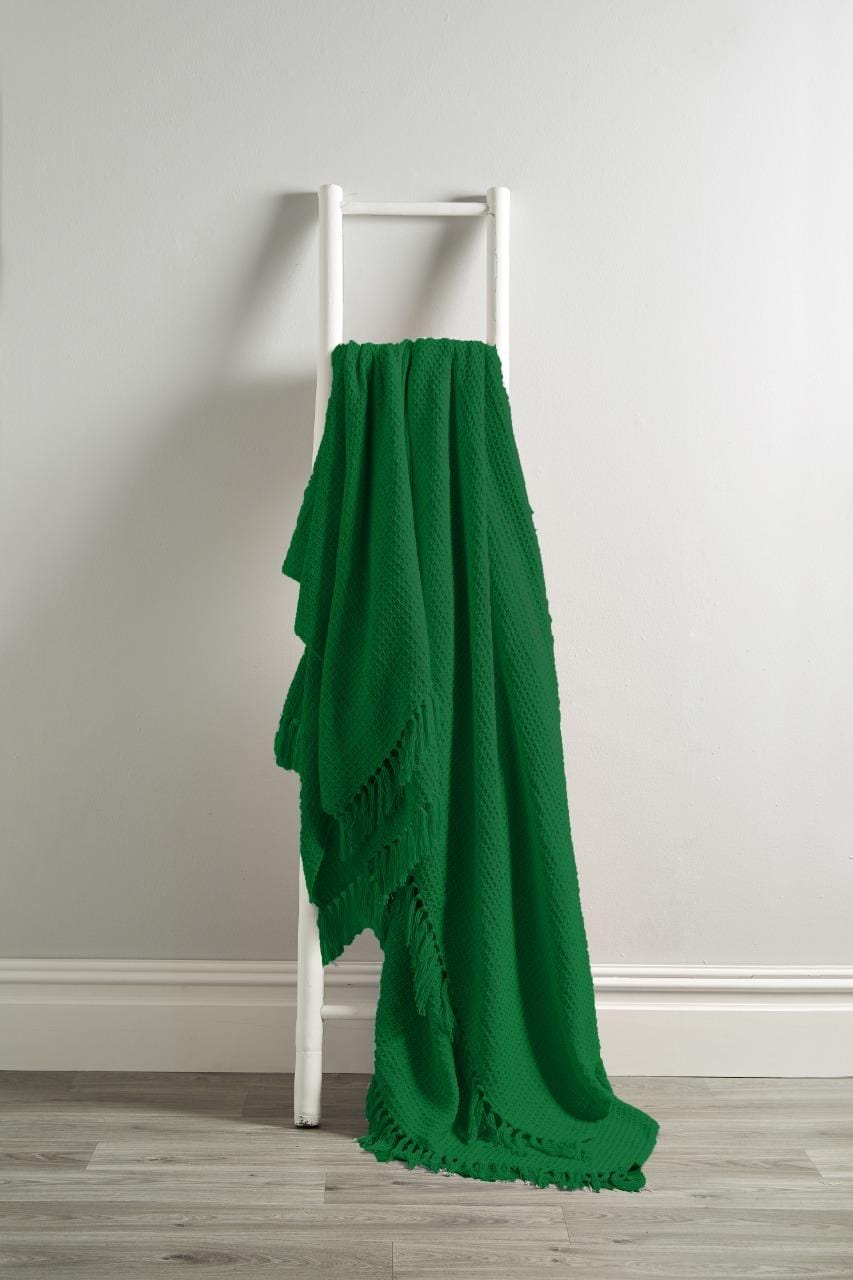 Indian Cotton Handwoven Honeycomb Throw Blanket Lightweight