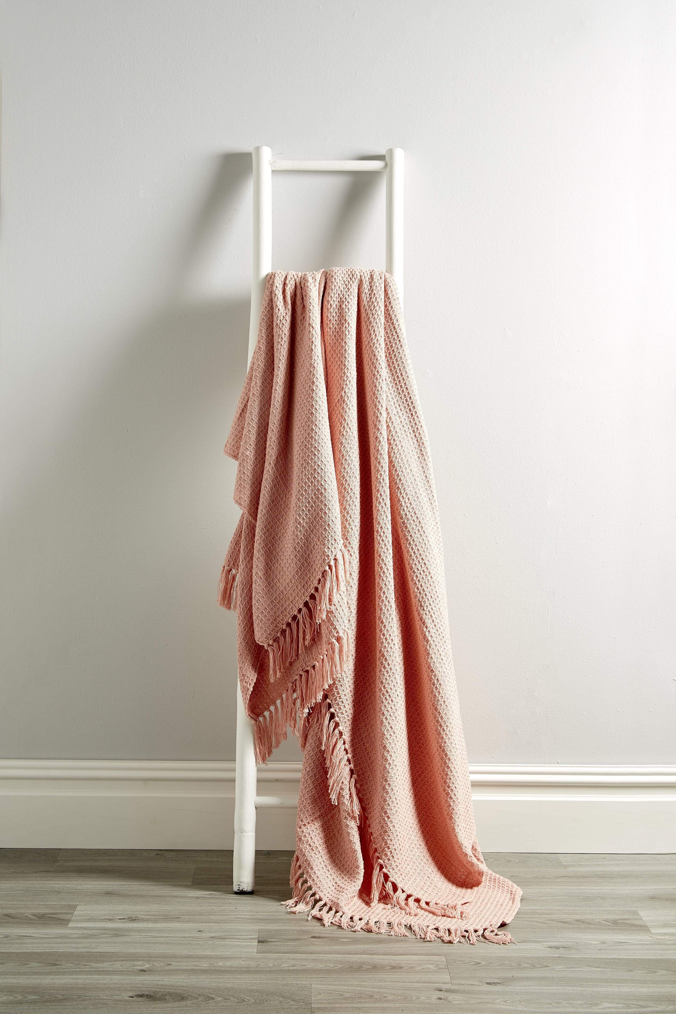 Indian Cotton Handwoven Honeycomb Throw Blanket Lightweight
