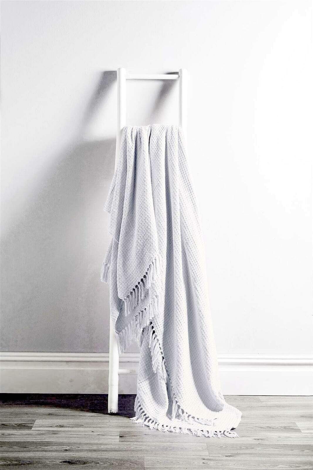 Indian Cotton Handwoven Honeycomb Throw Blanket Lightweight