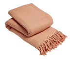 Indian Cotton Handwoven Honeycomb Throw Blanket Lightweight