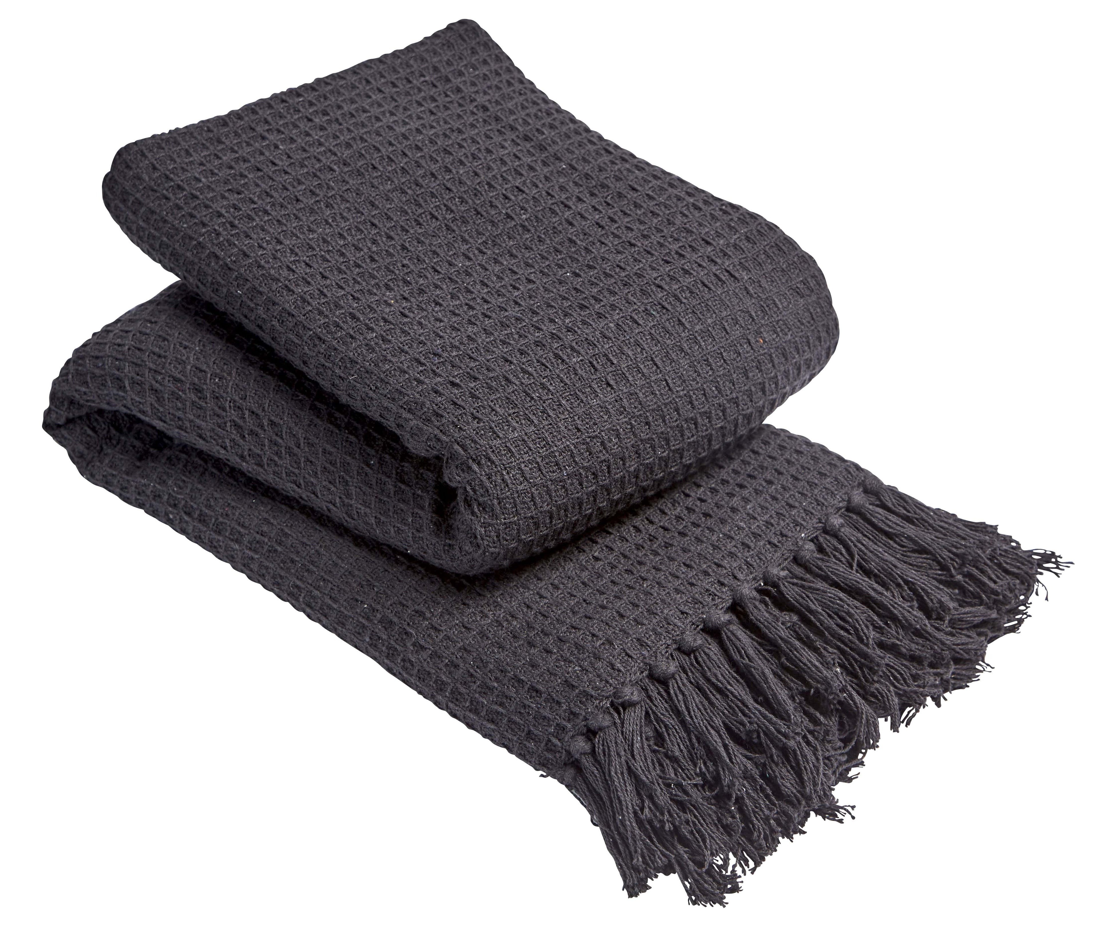 Indian Cotton Handwoven Honeycomb Throw Blanket Lightweight