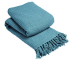 Indian Cotton Handwoven Honeycomb Throw Blanket Lightweight