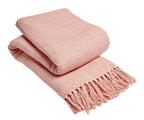 Indian Cotton Handwoven Honeycomb Throw Blanket Lightweight