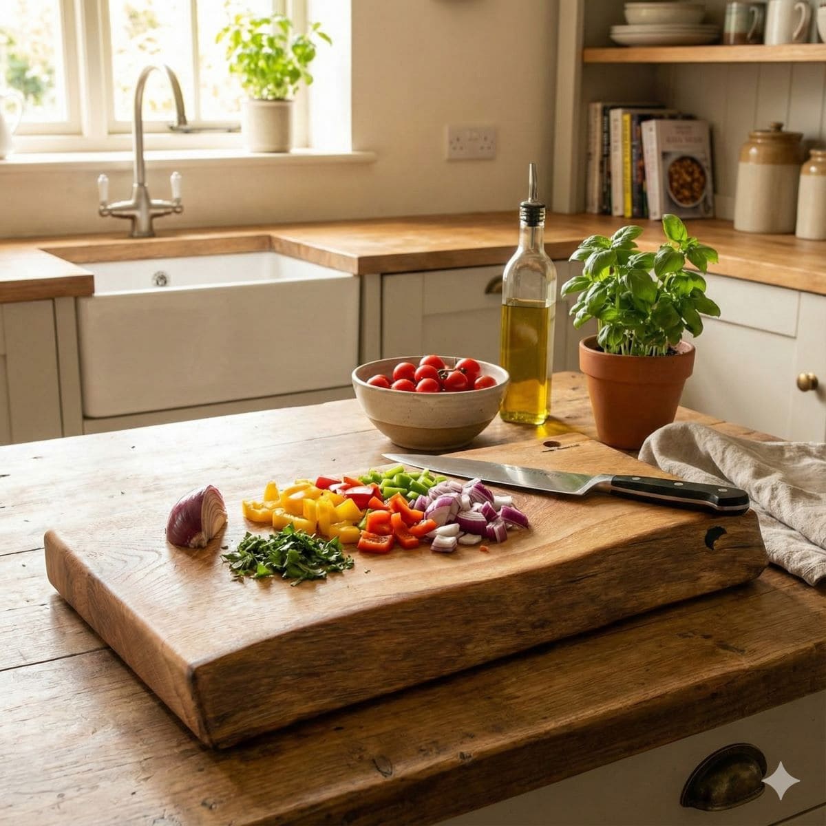 Large Live Edge English Oak Chopping Board