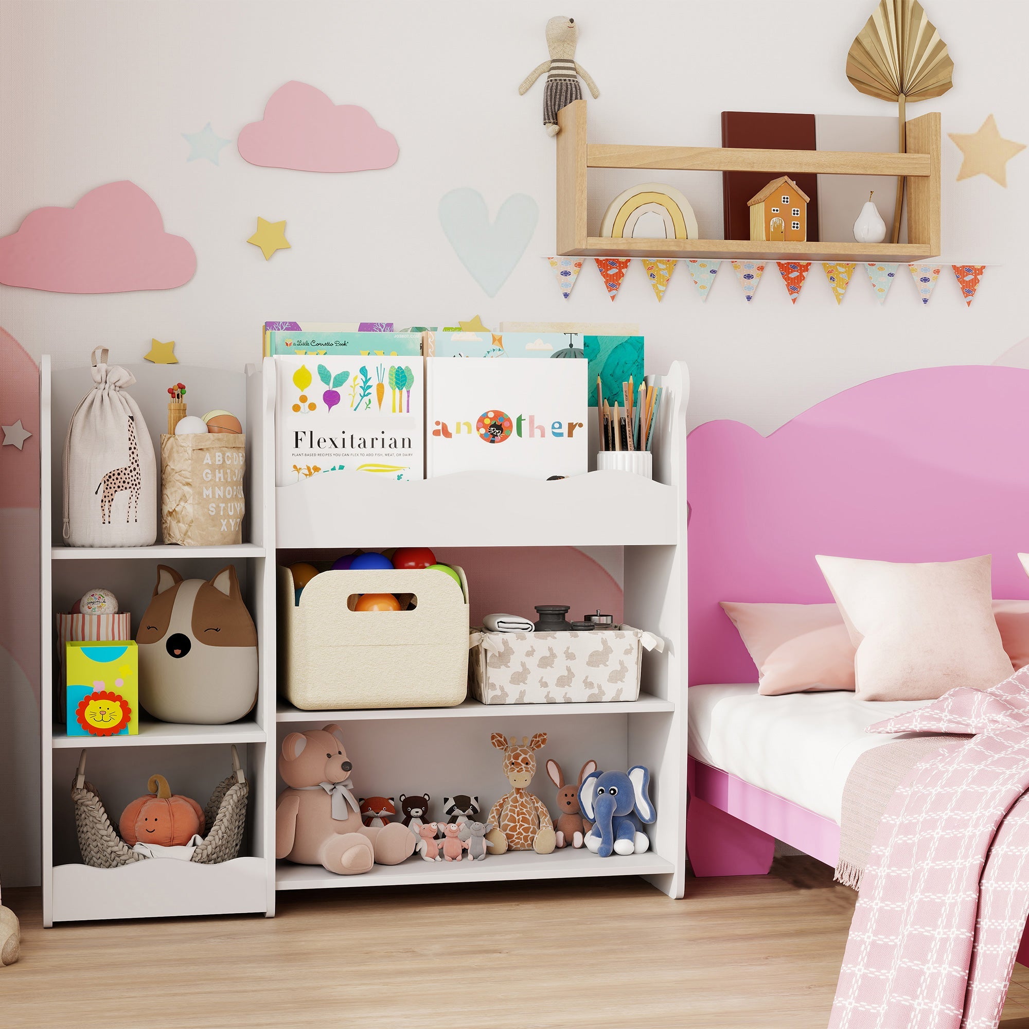 Kids Toy Storage Unit, Bookshelf and Toy Organiser